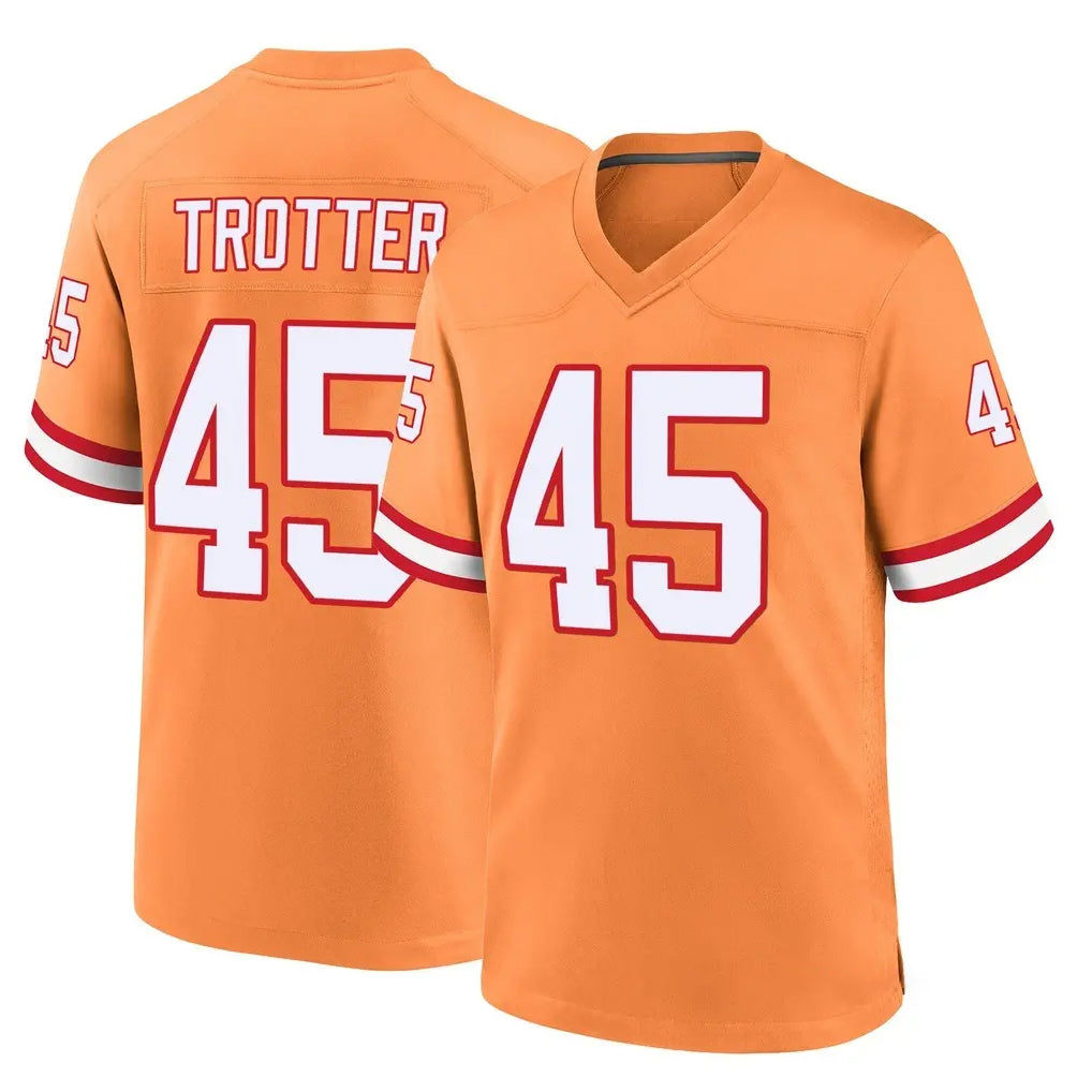 TB.Buccaneers #45 Josiah Trotte Player Orange Throwback Home Game Odoa Stitched Jerseys