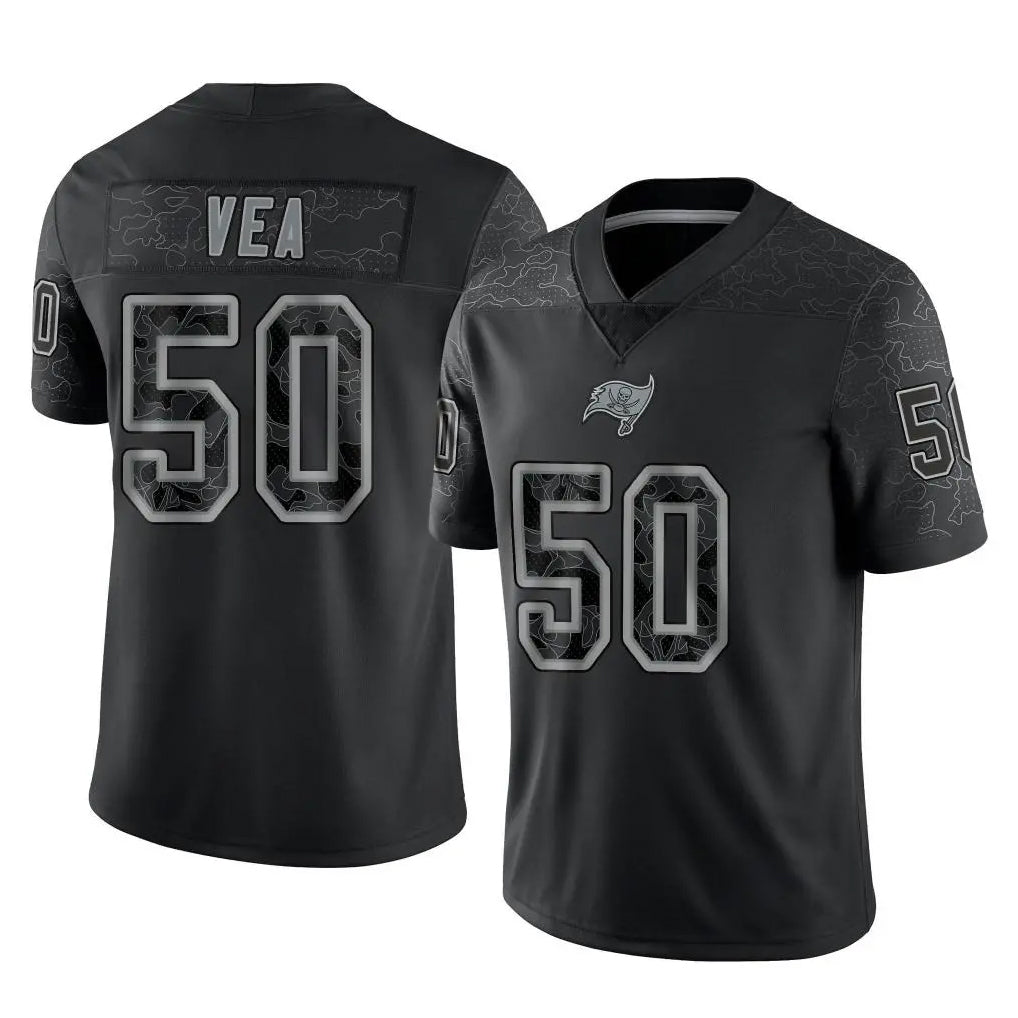 TB.Buccaneers #50 Vita Vea Player Black Reflective Limited Home Game Odoa Stitched Jerseys