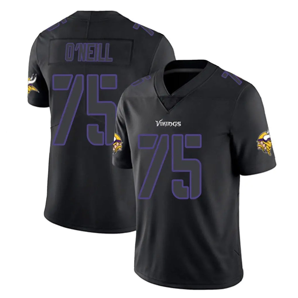 M.Vikings #75 Brian O'Neill Player Black Impact LImited Home Game Odoa Stitched Jerseys