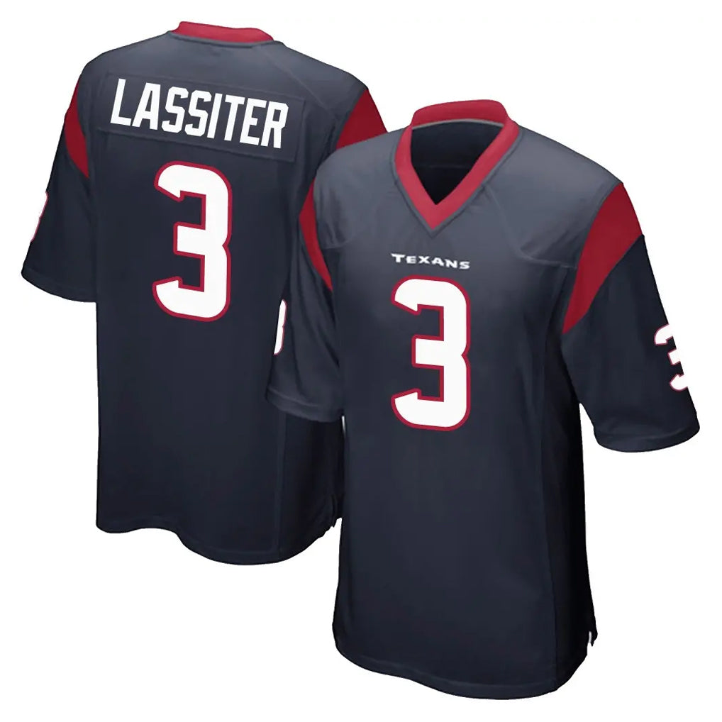 H.Texans #3 Kamari Lassiter Player Navy Home Game Odoa Stitched Jerseys