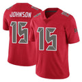 TB.Buccaneers #15 Tez Johnson Player Red Limited Color Rush Home Game Odoa Stitched Jerseys