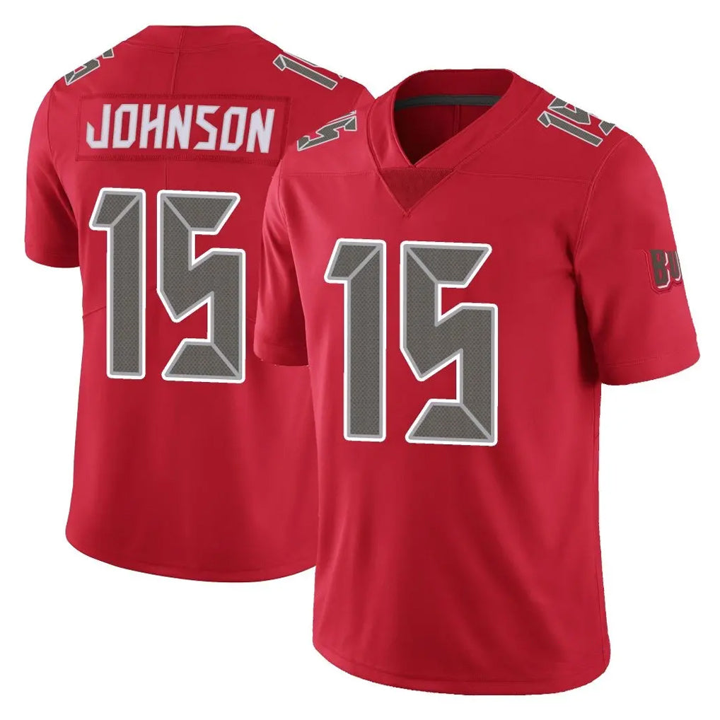 TB.Buccaneers #15 Tez Johnson Player Red Limited Color Rush Home Game Odoa Stitched Jerseys