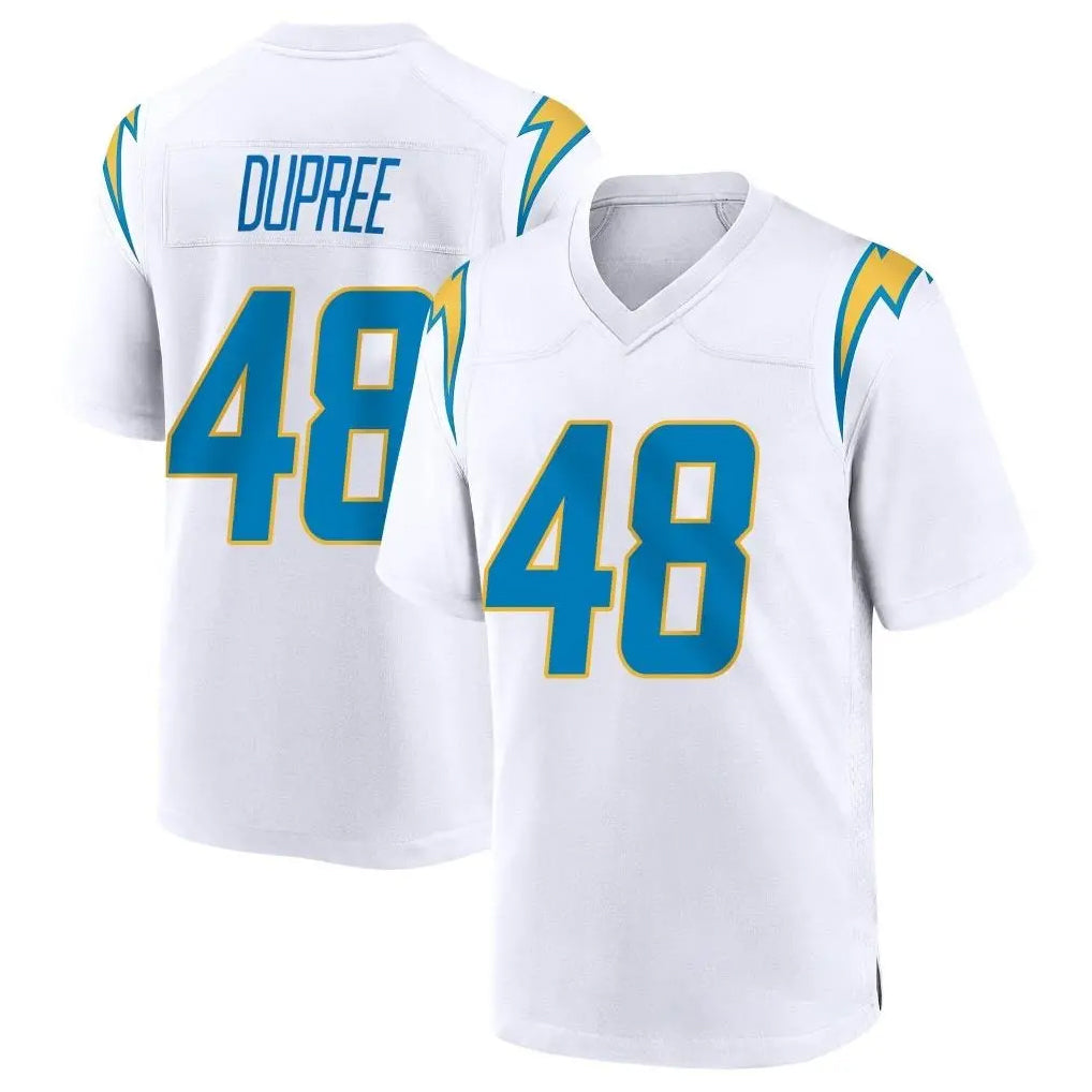 LA.Chargers #48 Bud Dupree Player White Home Game Odoa Stitched Jerseys