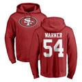 SF.49ers #54 Fred Warner Player Red LOGO Pullover Hoodies Home Game Odoa Stitched Jerseys
