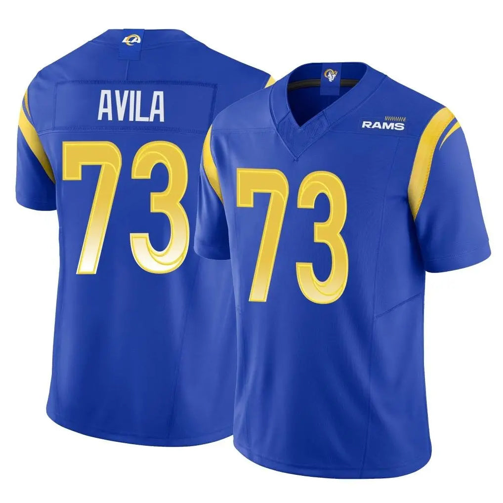 LA.Rams #73 Steve Avila Player Royal Limited Vapor F.U.S.E. Home Game Odoa Stitched Jerseys