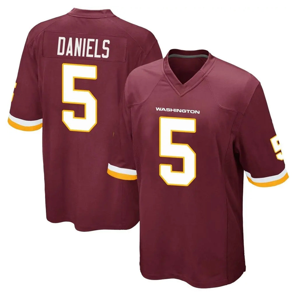 W.Commanders #5 Jayden Daniels Player Burgundy Team Color Home Game Odoa Stitched Jerseys