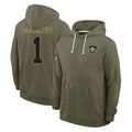 NO.Saints #1 Kool-Aid McKinstry Player Olive Salute to Service Pullover Hoodies Limited Odoa Stitched Jerseys