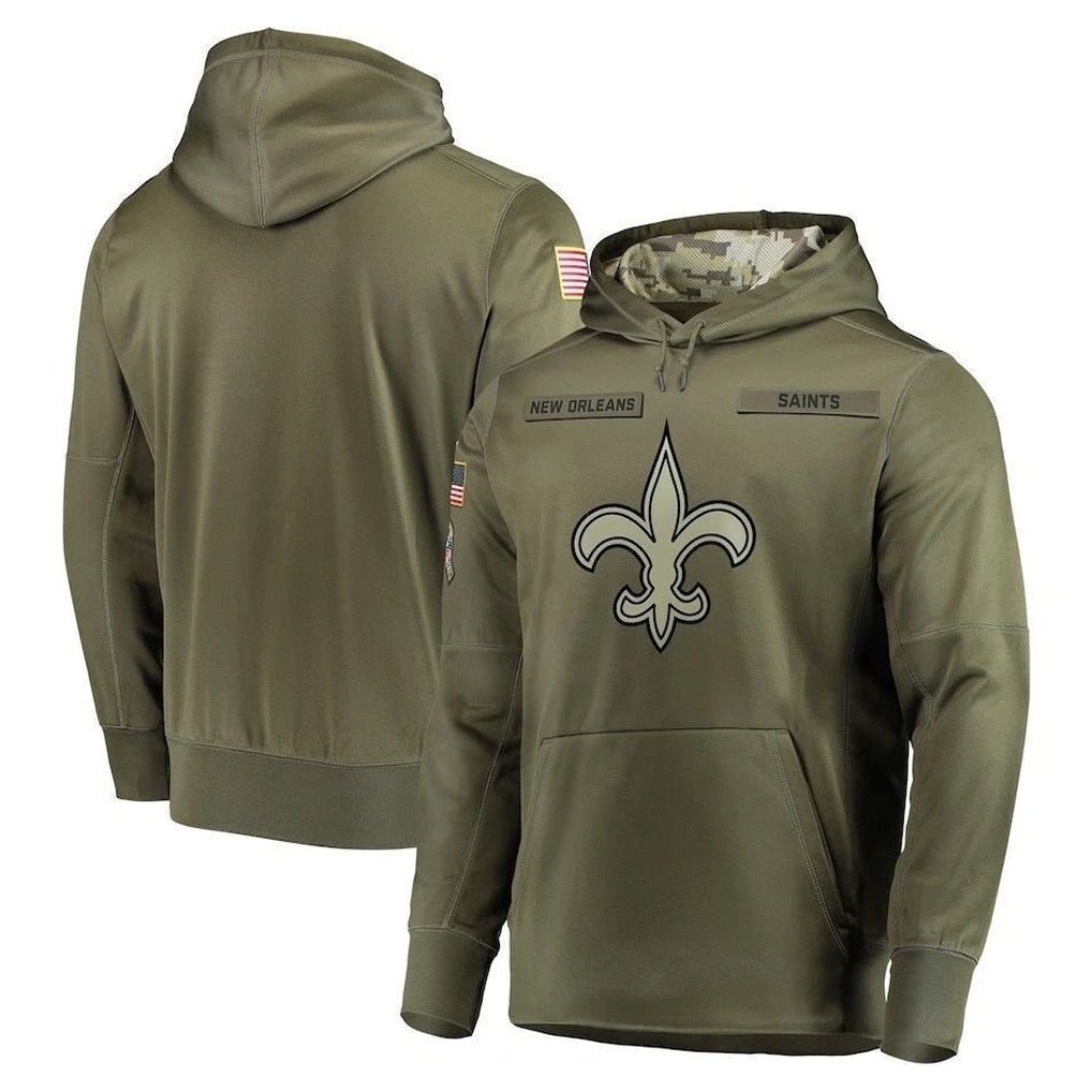 NO.Saints ## Saints Blank Player Olive Salute to Service Pullover Hoodies Home Game Odoa Stitched Jerseys