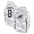 M.Dolphins #8 JuJu Brents Player Arctic Camo Salute to Service Hoodies Limited Game Odoa Stitched Jerseys