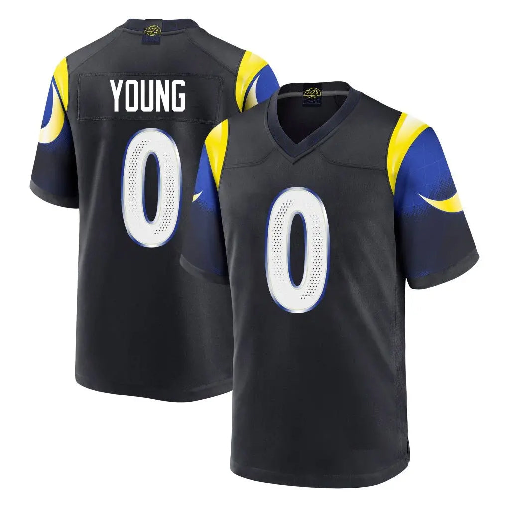 LA.Rams #0 Byron Young Player Black Midnight Rivalries Collection Home Game Odoa Stitched Jerseys
