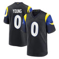 LA.Rams #0 Byron Young Player Black Midnight Rivalries Collection Home Game Odoa Stitched Jerseys