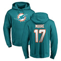 M.Dolphins #17 Trey Moore Player Aqua LOGO Pullover Hoodies Limited Odoa Stitched Jerseys
