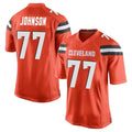 C.Browns #77 Zion Johnson Player Orange Home Game Odoa Stitched Jerseys