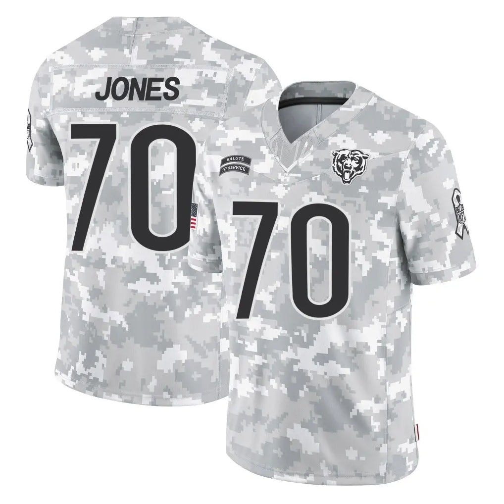 C.Bears #70 Braxton Jones Player Arctic Camo Salute to Service Limited Odoa Stitched Jerseys