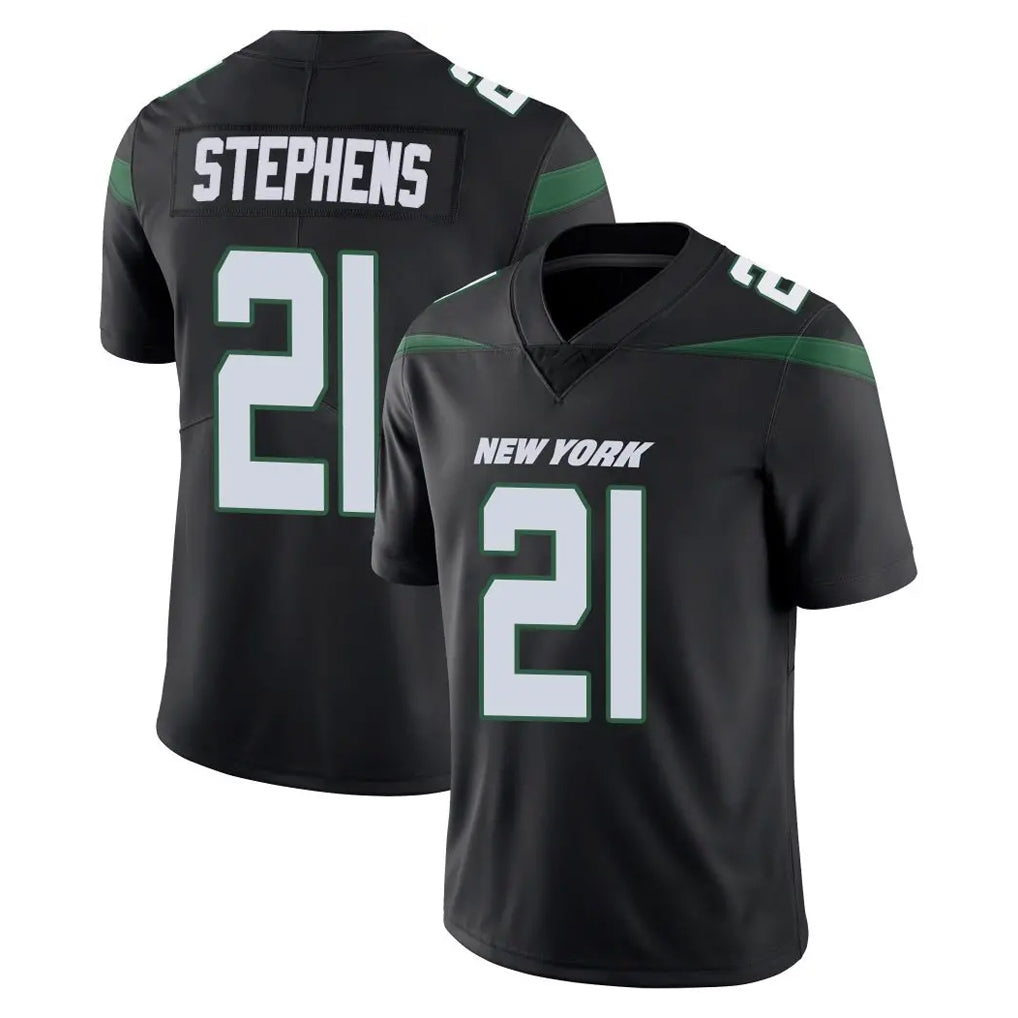 NY.Jets #21 Brandon Stephens Player Stealth Black Limited Vapor Home Game Odoa Stitched Jerseys