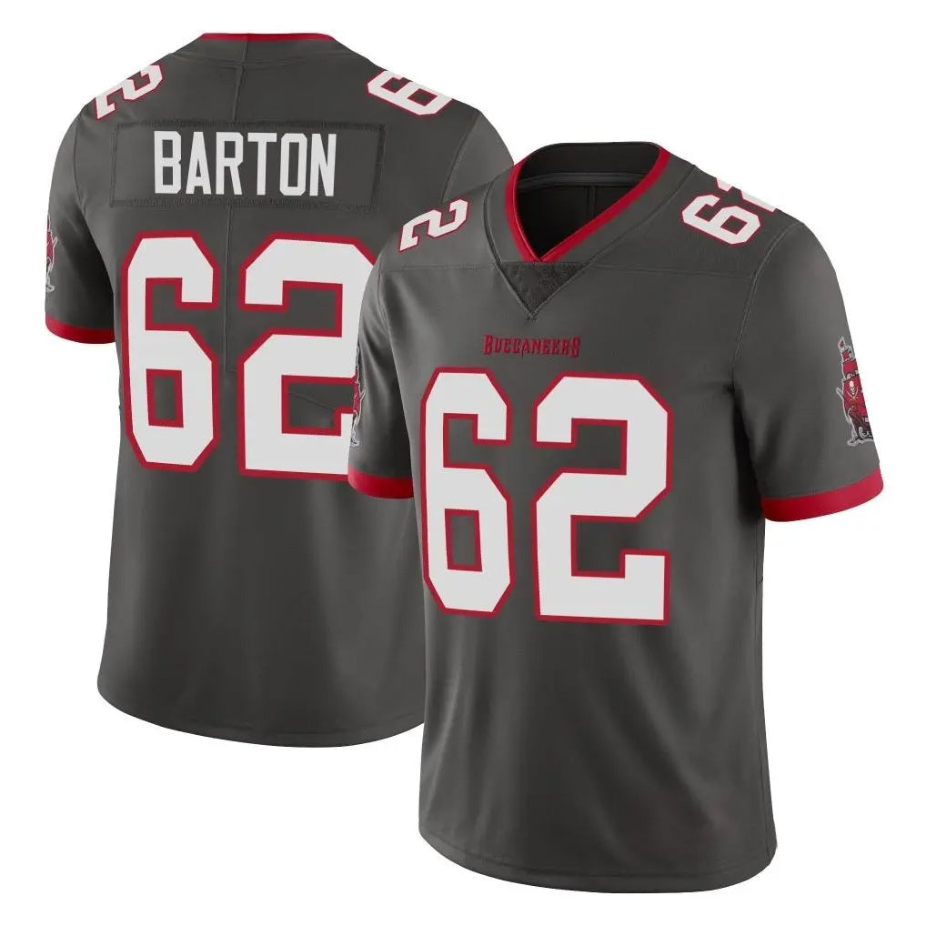 TB.Buccaneers #62 Graham Barton Player Pewter Limited Alternate Vapor Home Game Odoa Stitched Jerseys