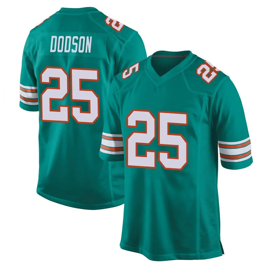 M.Dolphins #25 Tyrel Dodson Player Aqua Alternate Home Game Odoa Stitched Jerseys
