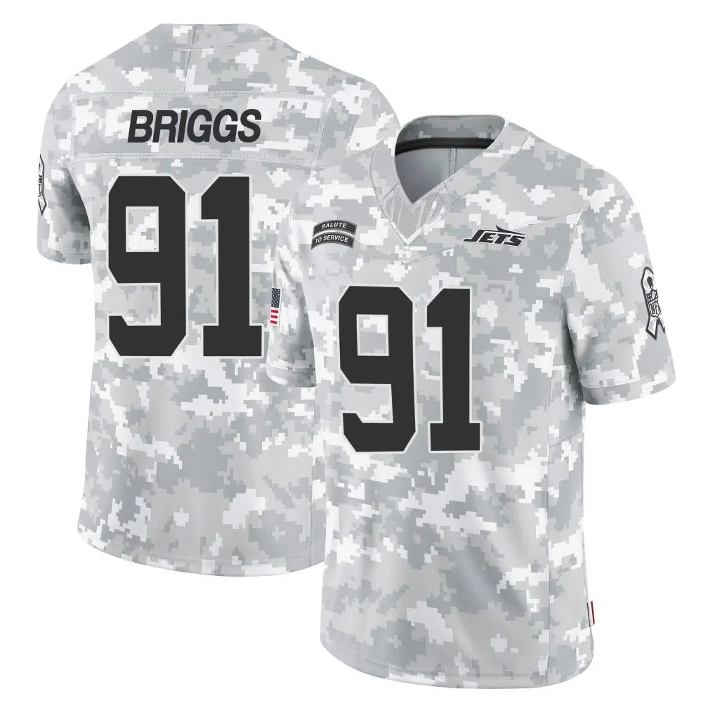 NY.Jets #91 Jowon Briggs Player Arctic Camo Salute to Service Limited Game Odoa Stitched Jerseys