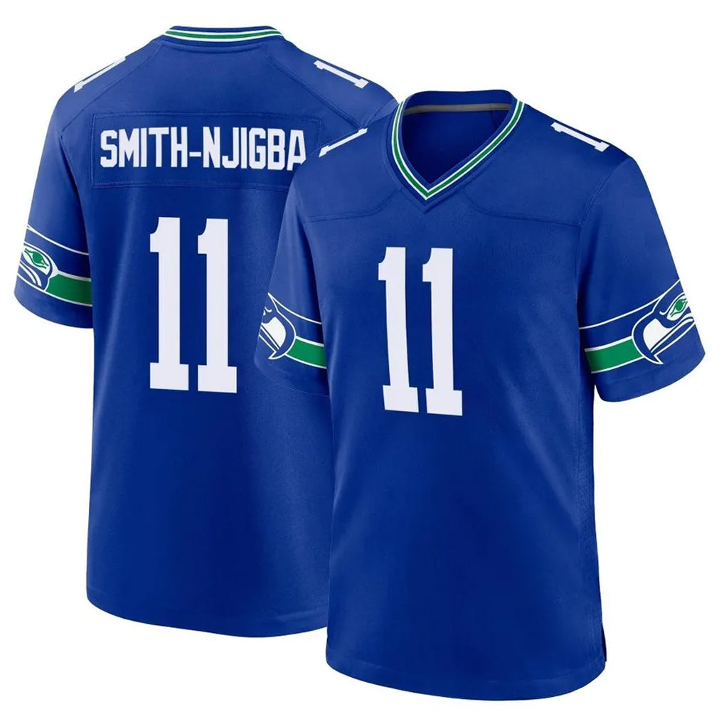 S.Seahawks #11 Jaxon Smith-Njigba Player Royal Throwback Home Game Odoa Stitched Jerseys