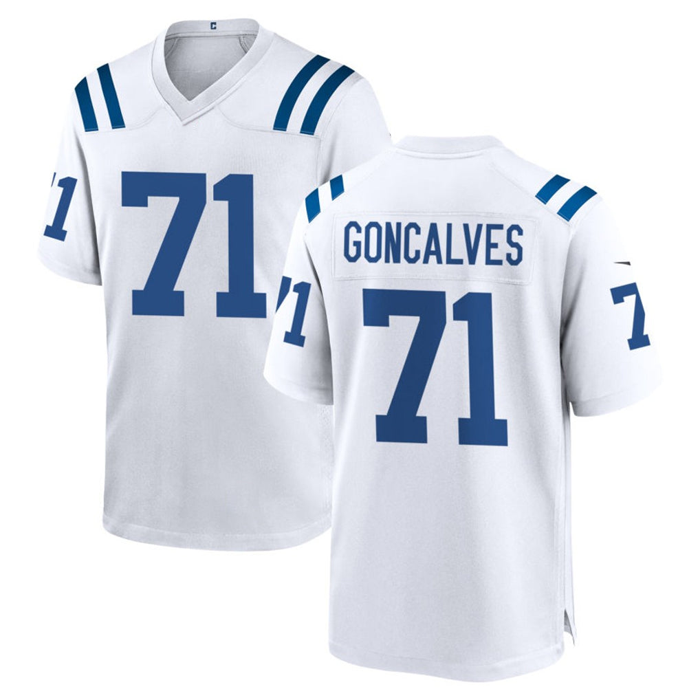 IN.Colts #71 Matt Goncalves Player White Home Game Odoa Stitched Jerseys