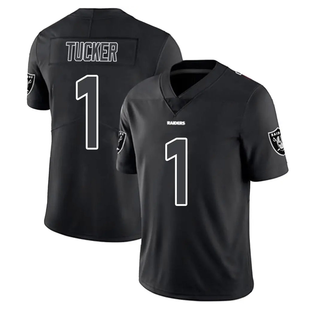 LV.Raiders #1 Tre Tucker Player Black Limited Black Impact Home Game Odoa Stitched Jerseys