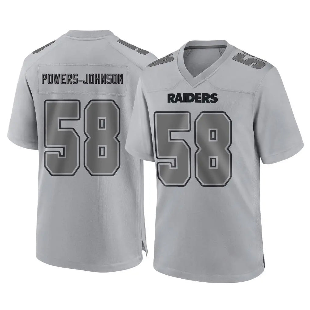 LV.Raiders #58 Jackson Powers-Johnson Player Gray Atmosphere Fashion Limited Game Odoa Stitched Jerseys