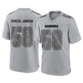 LV.Raiders #58 Jackson Powers-Johnson Player Gray Atmosphere Fashion Limited Game Odoa Stitched Jerseys