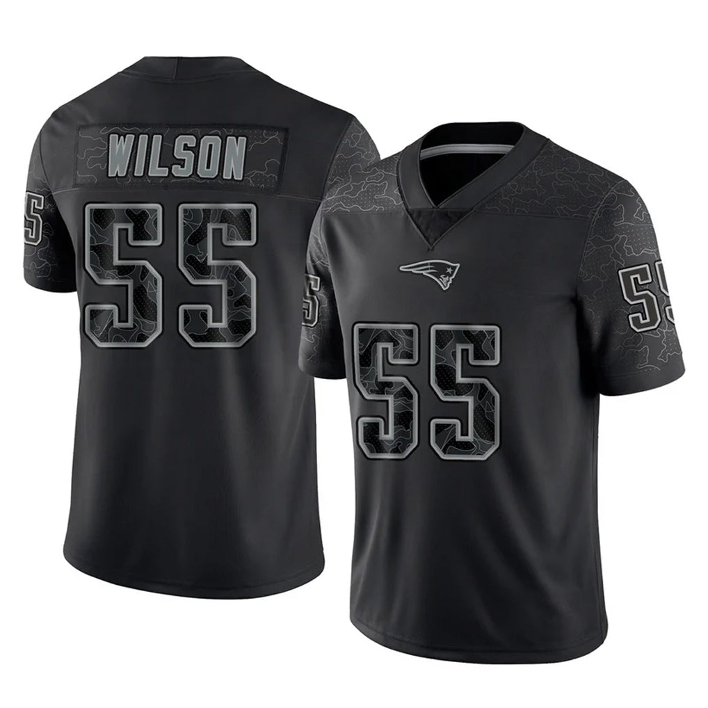 NE.Patriots #55 Jared Wilson Player Black Reflective LImited Home Game Odoa Stitched Jerseys