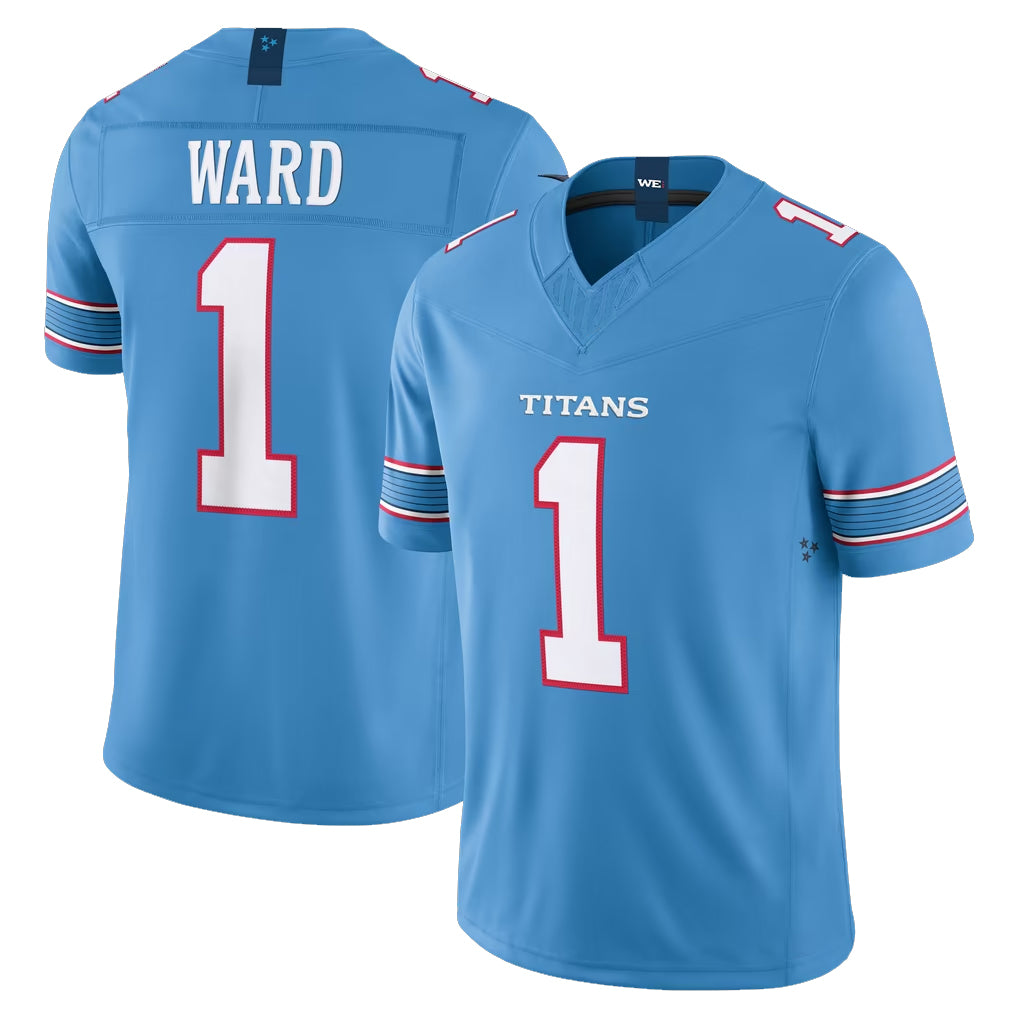 T.Titans #1 Cam Ward Player Light Blue Team Vapor F.U.S.E. Limited Home Game Odoa Stitched Jerseys