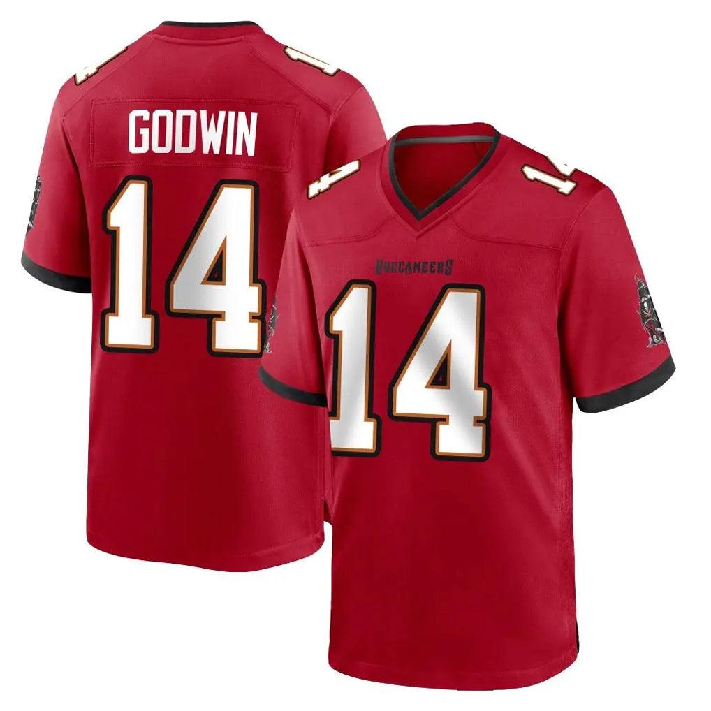 TB.Buccaneers #14 Chris Godwin Jr. Player Red Home Game Odoa Stitched Jerseys