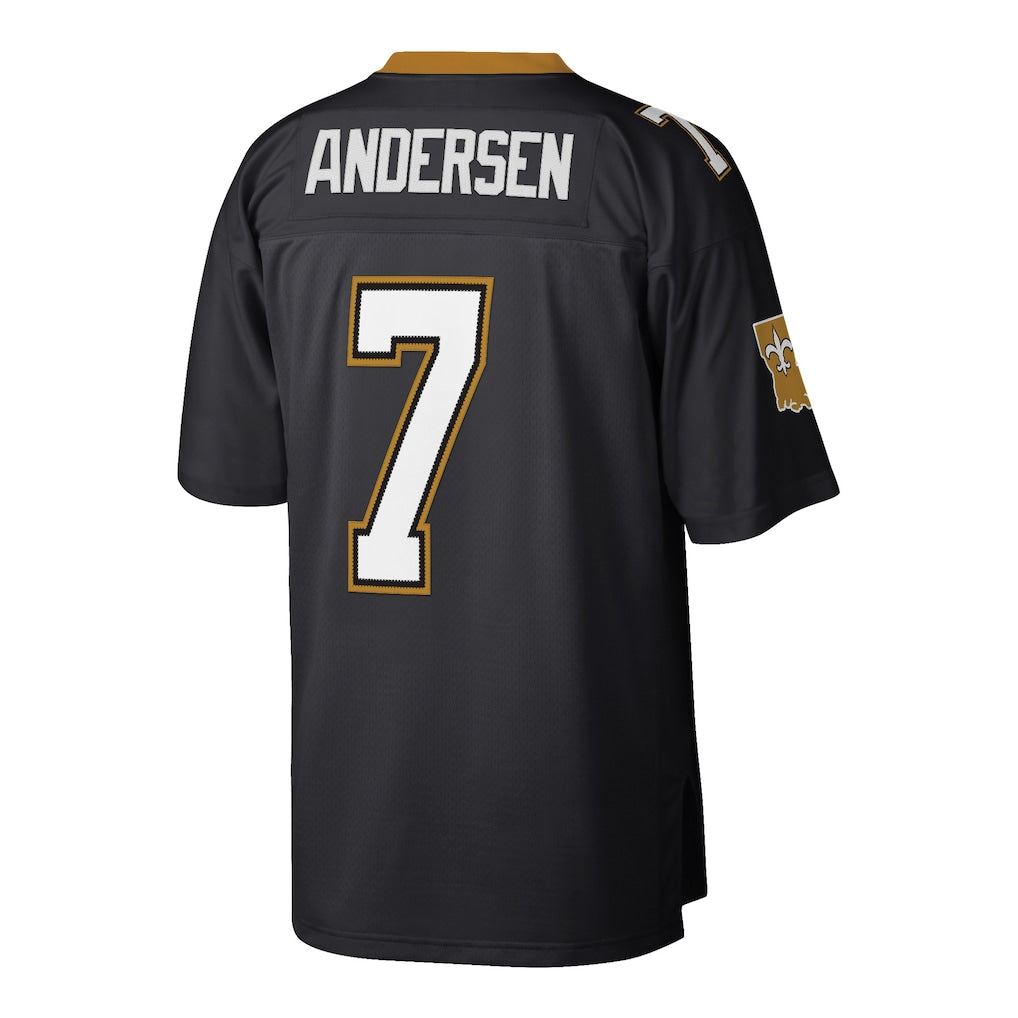 Odoa NO.Saints #7 Morten Andersen Mitchell & Ness Black Retired Player Legacy Replica Jersey