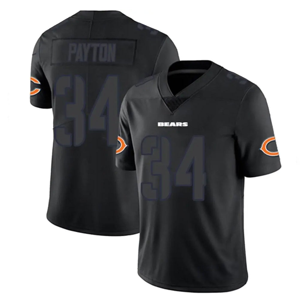C.Bears #34 Walter Payton Player Black Impact Limited Game Odoa Stitched Jerseys
