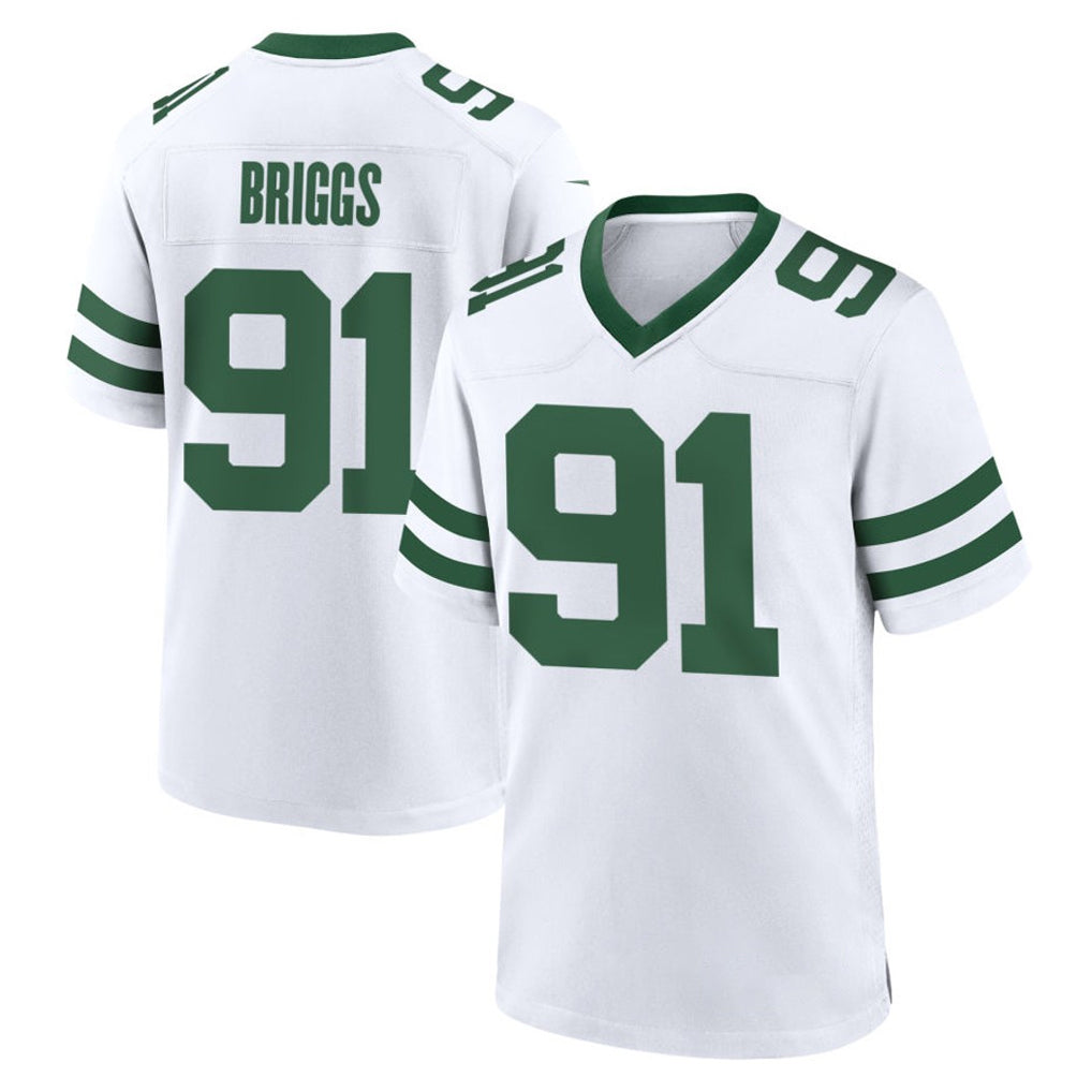 NY.Jets #91 Jowon Briggs Player White Legacy Home Game Odoa Stitched Jerseys
