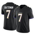 B.Ravens #7 Rashod Bateman Player Black Vapor F.U.S.E. Limited Odoa Stitched Jerseys