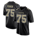 NO.Saints #75 Taliese Fuaga Player Black Carbon Fashion Home Game Odoa Stitched Jerseys
