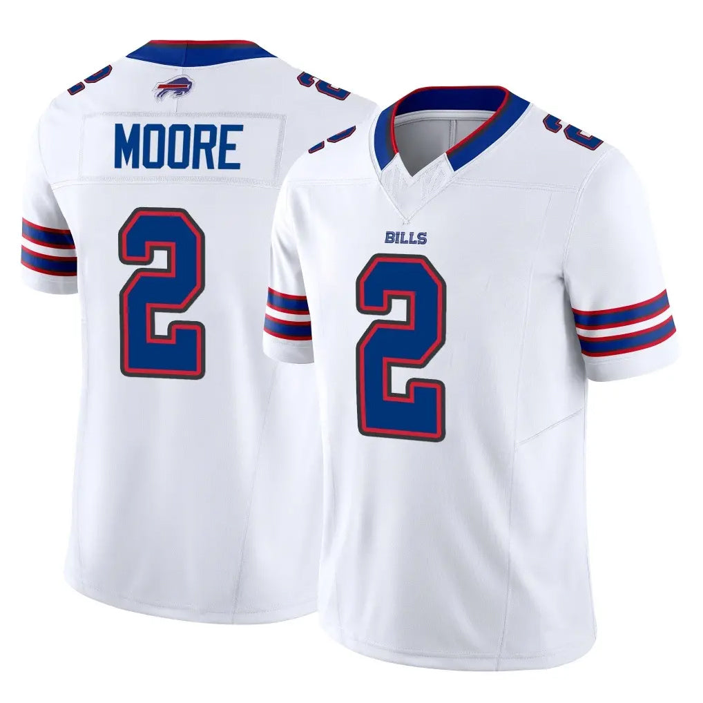 B.Bills #2 DJ Moore Player White Vapor F.U.S.E. Jersey Limited Home Game Odoa Stitched Jerseys