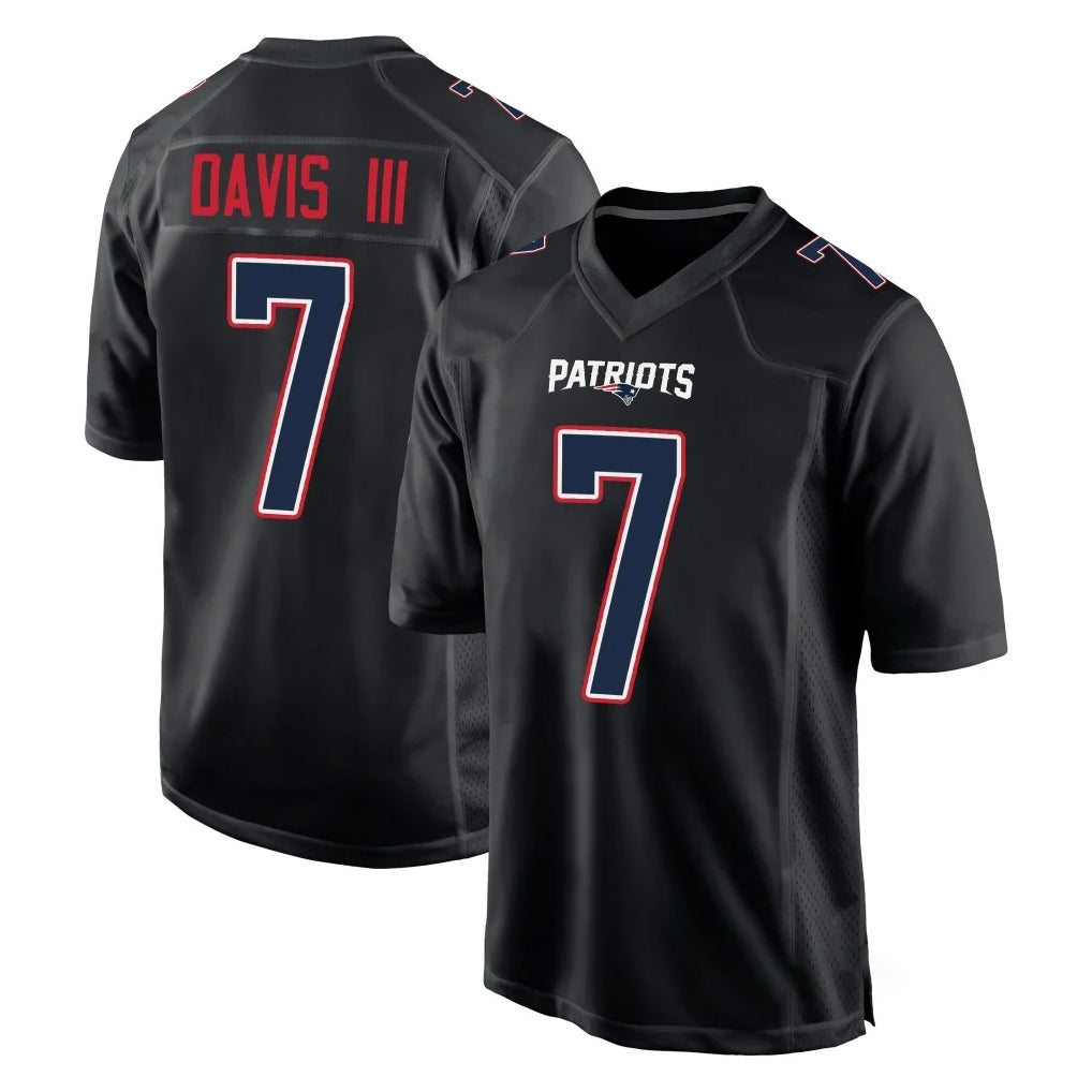 NE.Patriots #7 Carlton Davis III Player Carbon Fashion Limited Home Game Odoa Stitched Jerseys