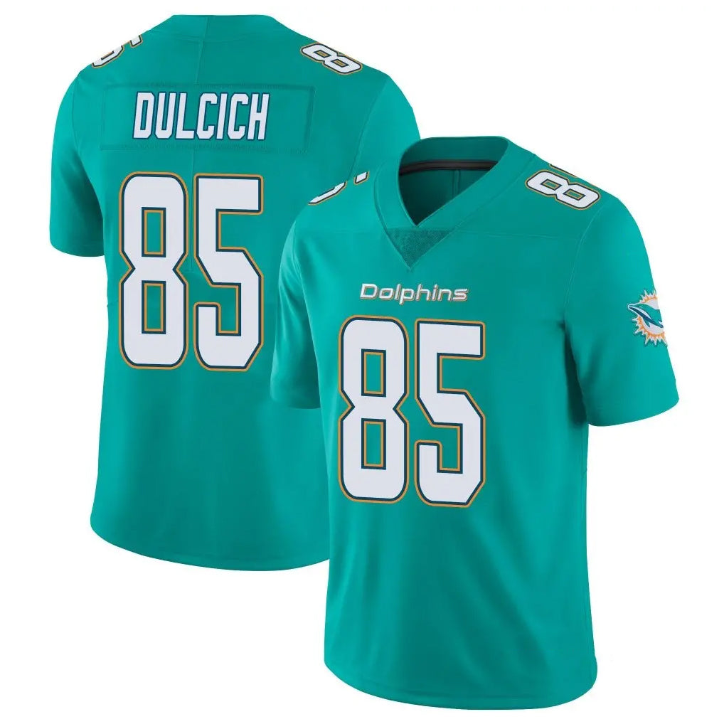 M.Dolphins #85 Greg Dulcich Player Aqua Limited Vapor Untouchable Home Game Odoa Stitched Jerseys