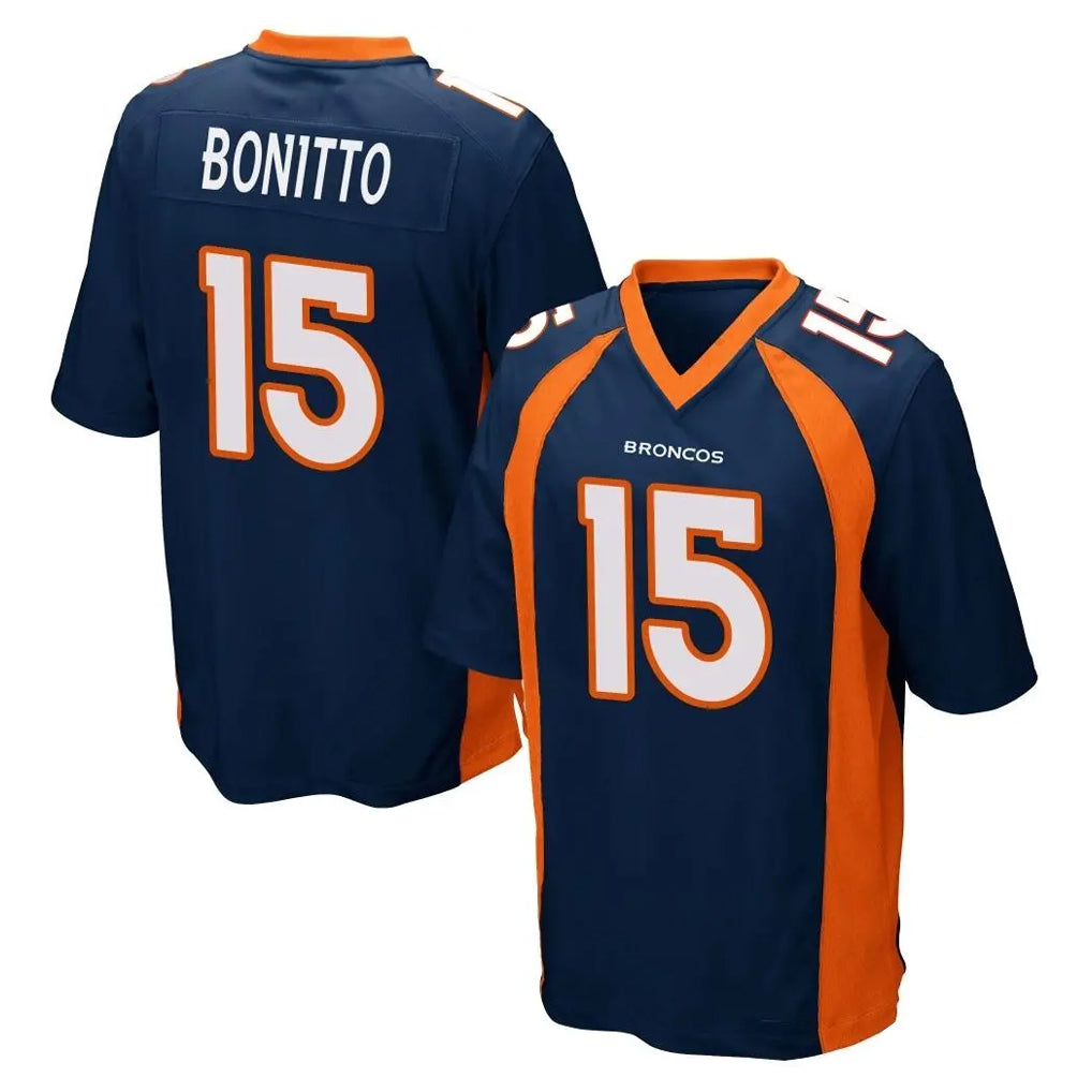 D.Broncos #15 Nik Bonitto Player Navy Game Odoa Stitched Jerseys