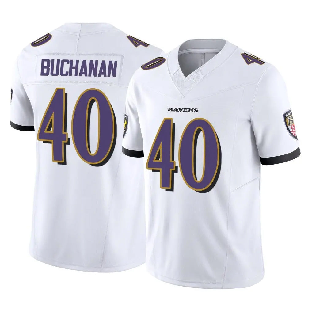 B.Ravens #40 Teddye Buchanan Player White Vapor F.U.S.E. Limited Home Game Odoa Stitched Jerseys