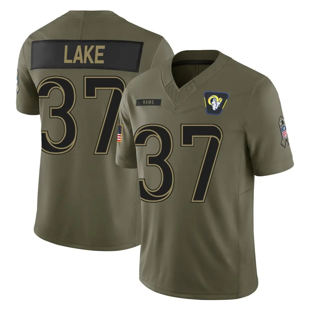 LA.Rams #37 Quentin Lake Player Olive 2025 Salute To Service Limited Game Odoa Stitched Jerseys