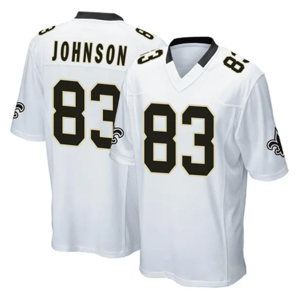 NO.Saints #83 Juwan Johnson Player White Home Game Odoa Stitched Jerseys