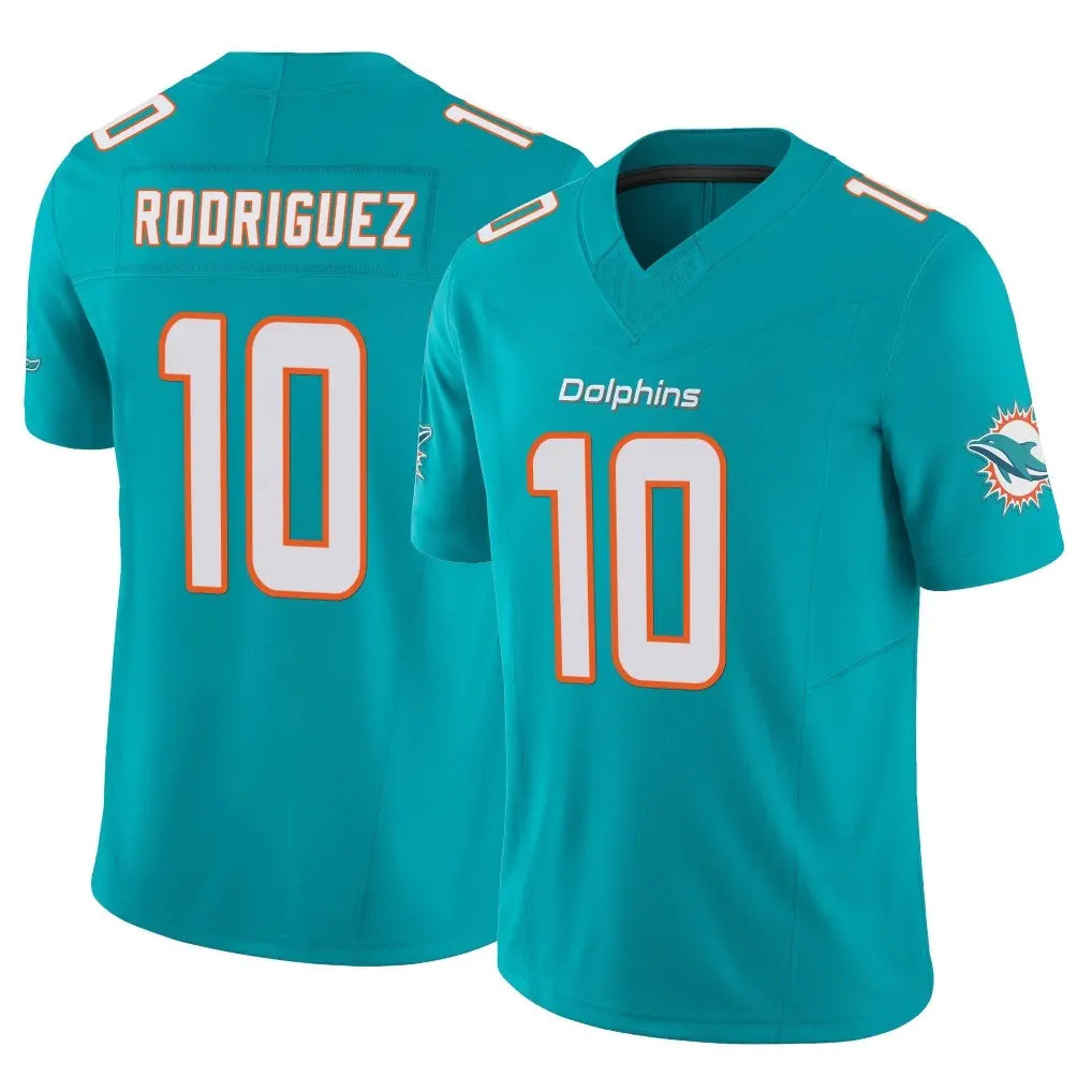 M.Dolphins #10 Jacob Rodriguez Player Aqua Limited Vapor F.U.S.E. Home Game Odoa Stitched Jerseys