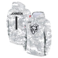 C.Bears #1 Jaylon Johnson Player Arctic Camo Salute to Service Pullover Hoodies Limited Odoa Stitched Jerseys