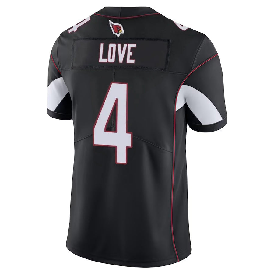 A.Cardinals #4 Jeremiyah Love Player Black Vapor Limited Home Game Odoa Stitched Jerseys