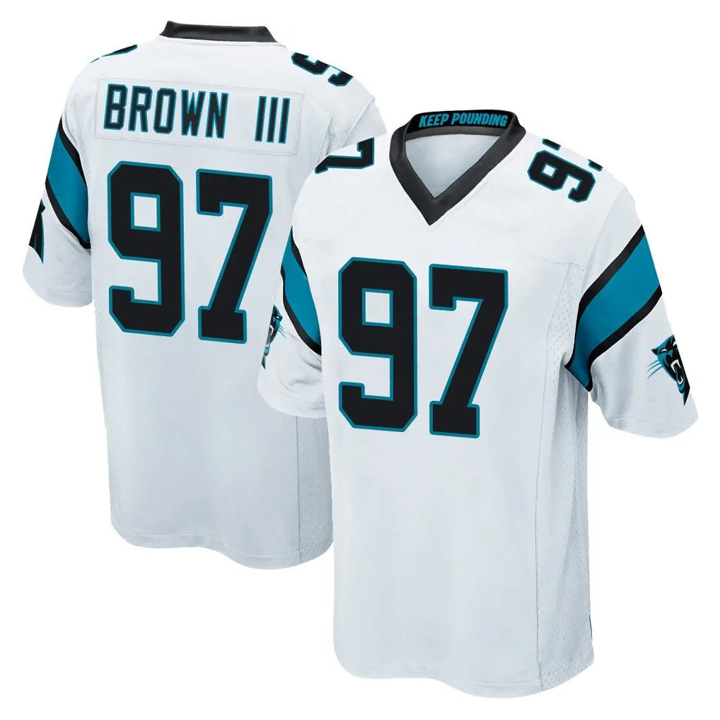 C.Panthers #97 Bobby Brown III Player White Game Odoa Stitched Jerseys