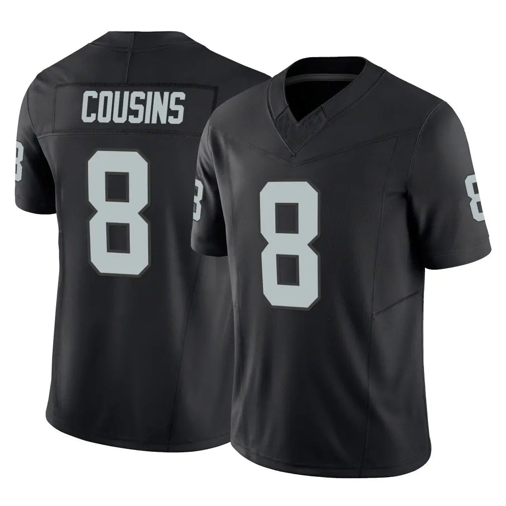 LV.Raiders #8 Kirk Cousins Player Black Limited Vapor F.U.S.E. Home Game Odoa Stitched Jerseys