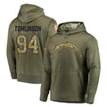 LA.Chargers #94 Dalvin Tomlinson Player Olive Salute to Service Pullover Hoodies Home Game Odoa Stitched Jerseys
