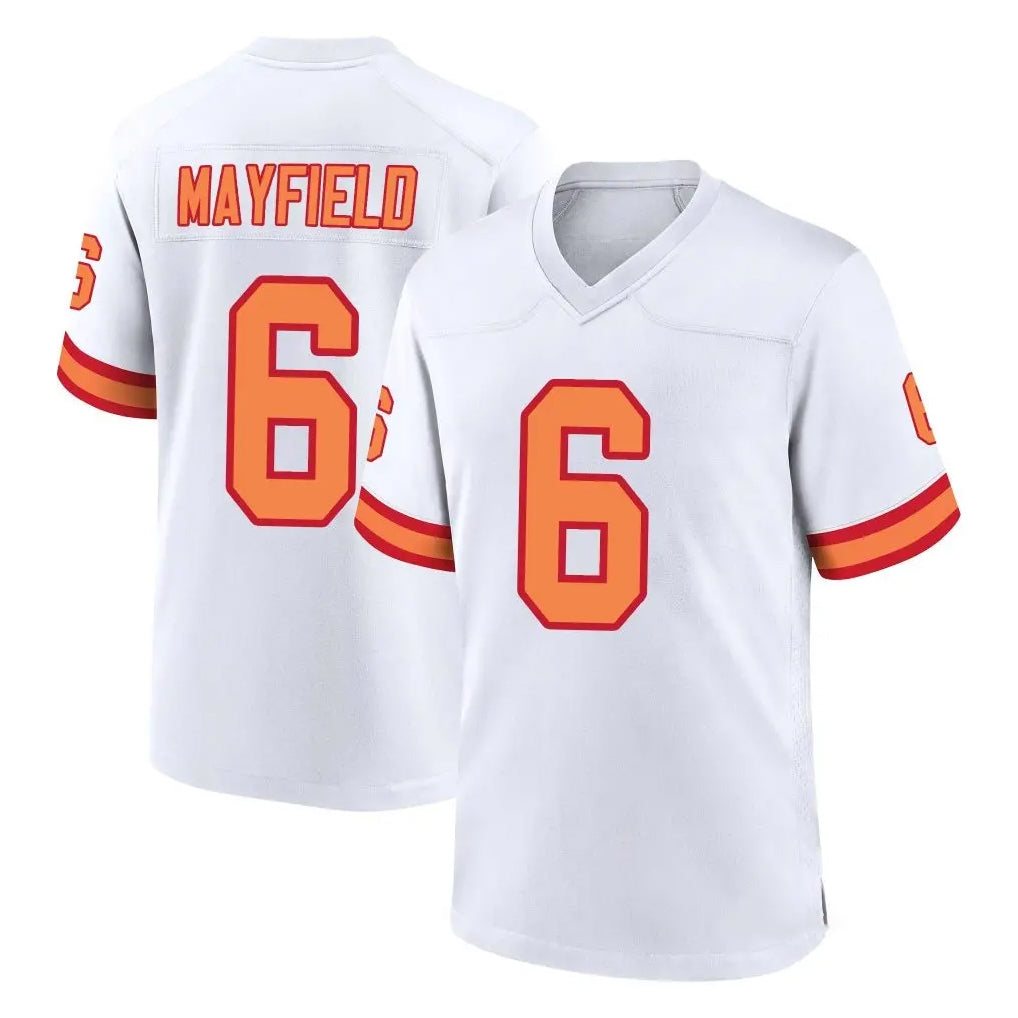 TB.Buccaneers #6 Baker Mayfield Player White '76 Home Game Odoa Stitched Jerseys