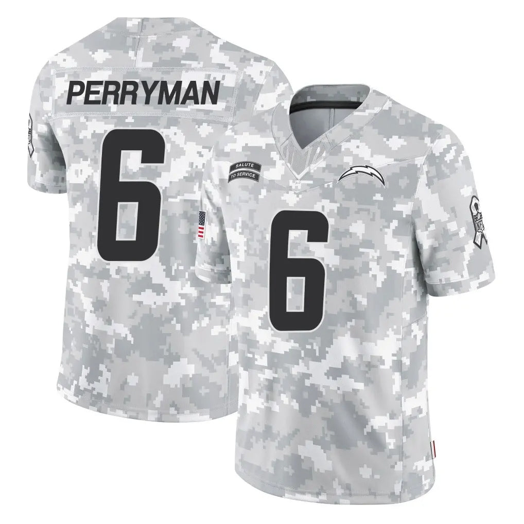 LA.Chargers #6 Denzel Perryman Player Arctic Camo Salute To Service Limited Game Odoa Stitched Jerseys